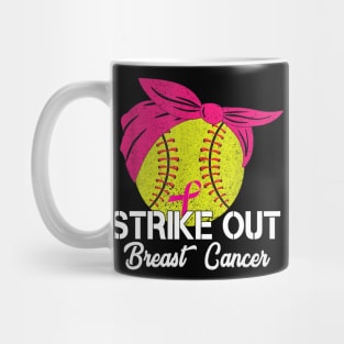 Strike Out Breast Cancer Baseball Fight Awareness Men Women Mug